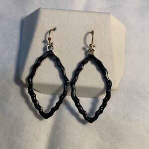 Elegant Black & Green Dangle Earrings